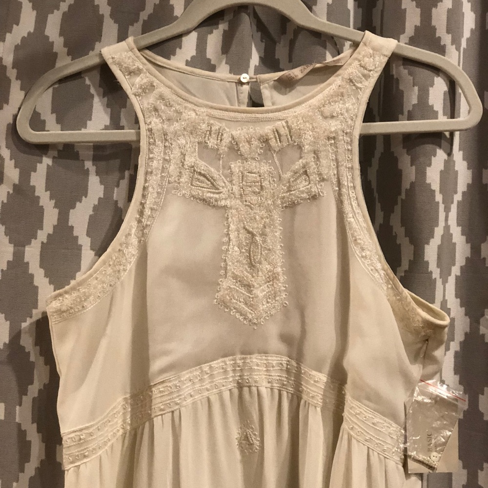 Zara Basic Creme Maxi Dress